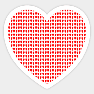 Red Hearts. Pretty Geometric Red Heart Pattern. Sticker